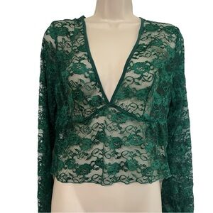 Avidlove Green Lace Top